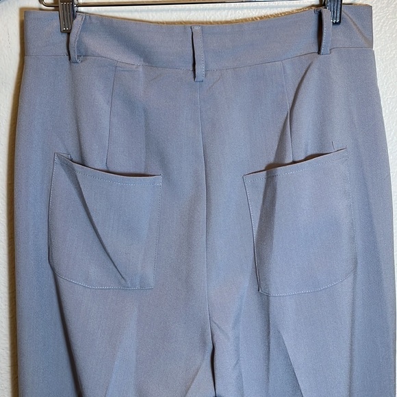 NWT Boohoo Light Gray Tall Wide Leg Trousers - Picture 6 of 11